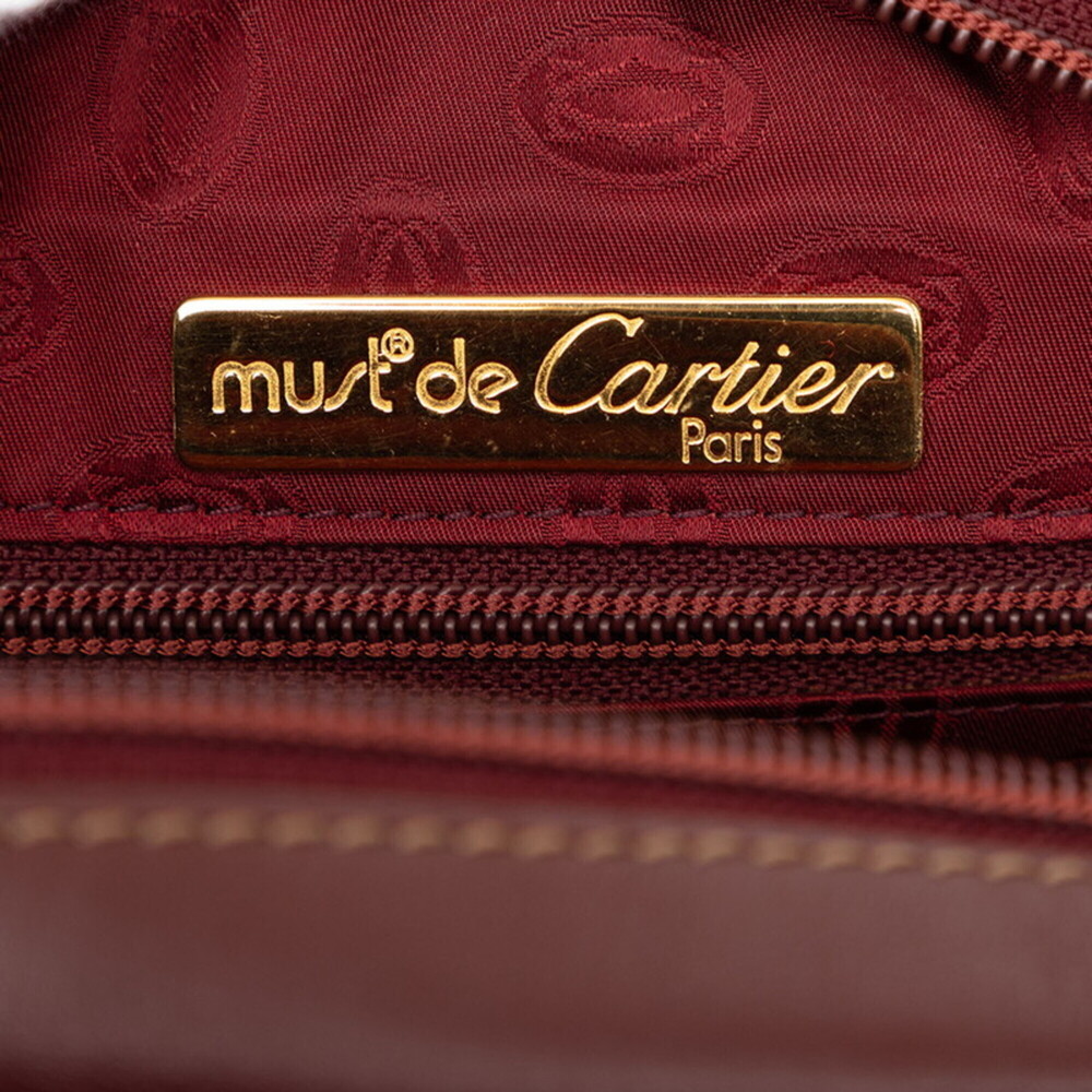 Cartier Must Line Crossbody Shoulder Bag, Red/Bordeaux Leather, Women's. - Picture 5 of 5